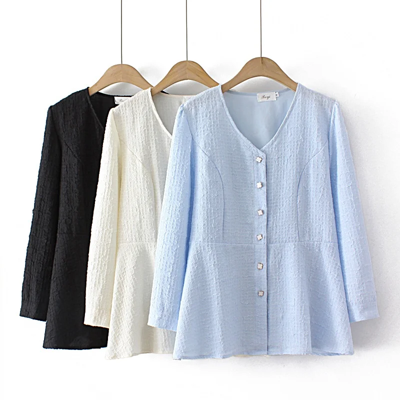 

Plus Size XL-4XL Women's Autumn New Tops Long Sleeved Vintage Elegant Muslimah Fashion Blouses