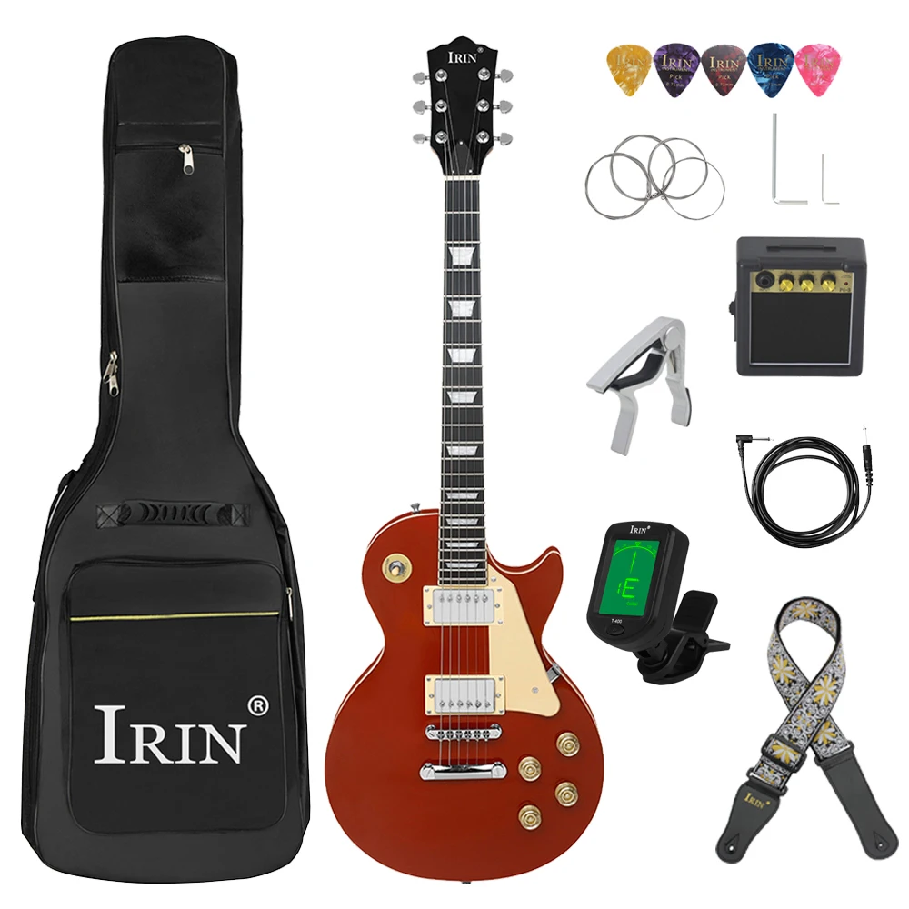 

Гитара электрическая LP с 6 струнами, 22 лада, с кленовым корпусом, на шею, ra с сумкой, тюнер, каподастр, детали и аксессуары для гитары