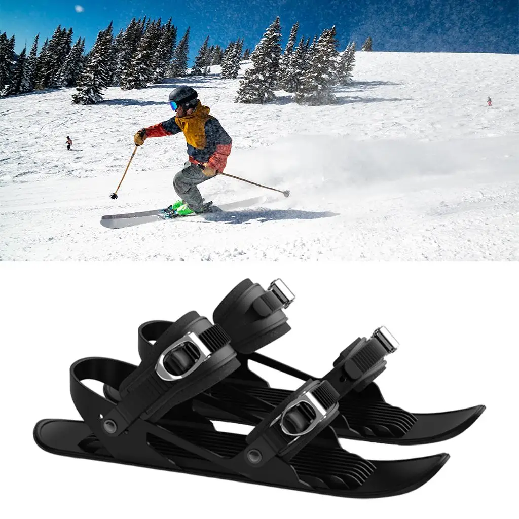 

Mini Ski Skates Portable Short Skiboard Adjustable Skates Shoes for Snow