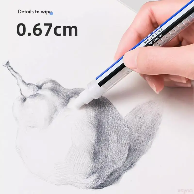 Фото Япония Tombow MONO Stick Eraser JCC-121A/B Refull Pack Pen Style Push Rubber Perfect Revise Details Профессиональный ластик для рисования №1