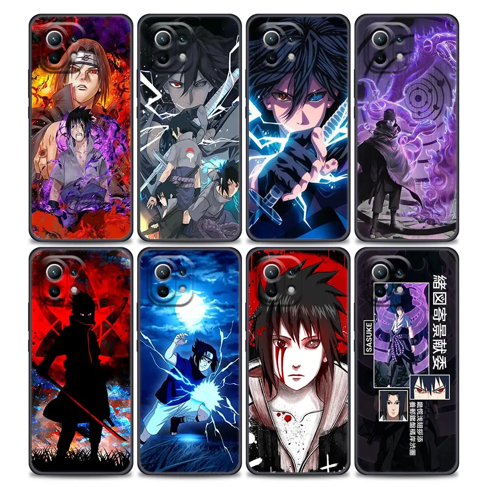 

Japanese Anime Naruto Uchiha Sasuke Luxury Phone Case for Xiaomi Mi 11i 11 11X 11T Poco X3 NFC M3 Pro F3 GT M4 Soft Silicone