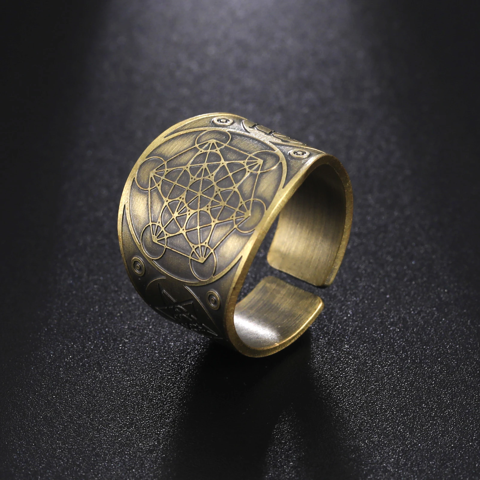 

Jeshayuan Angel Seal Archangel Metatron Ring For Men Stainless Steel Solomon Talisman Jewelry Gift