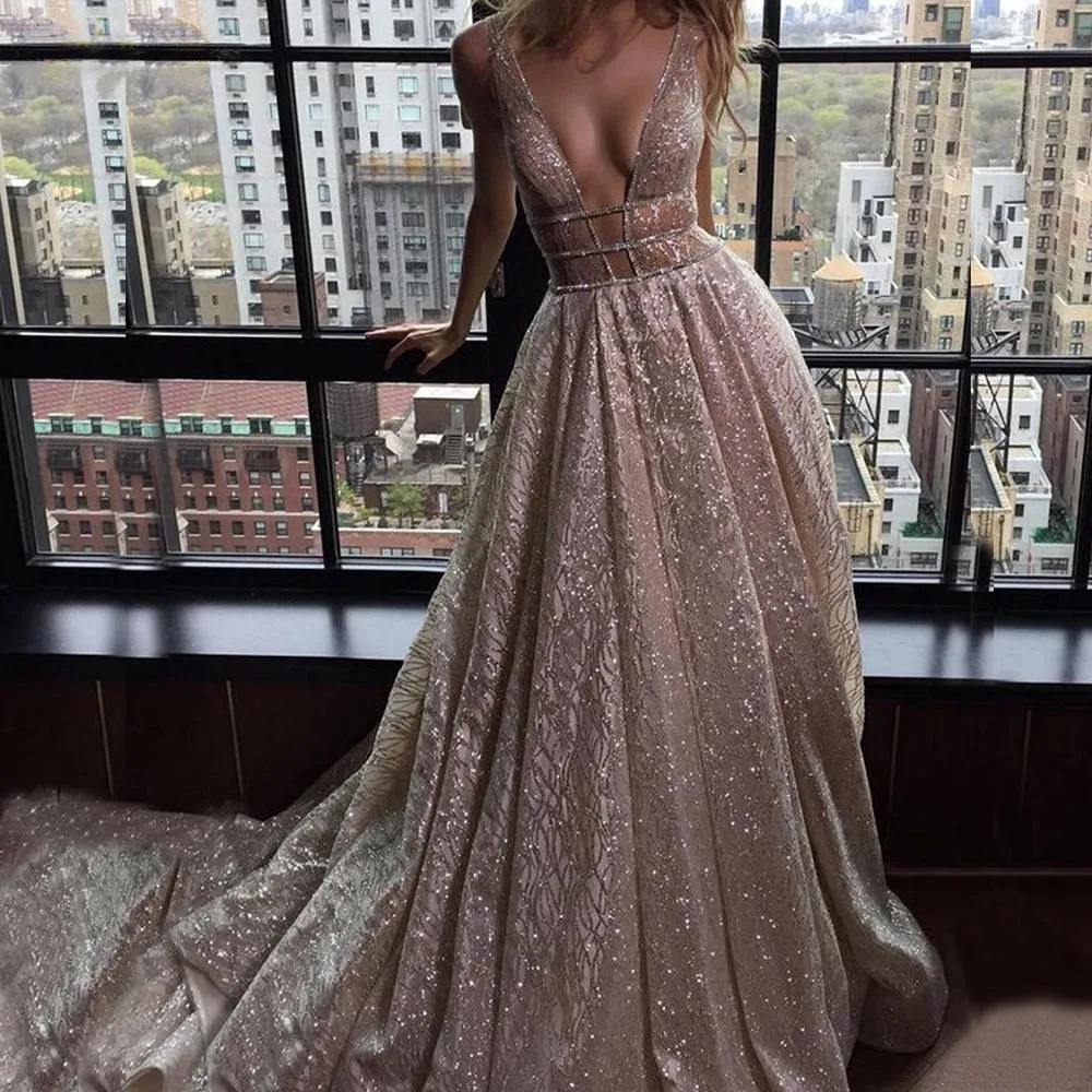 

A Line Sparkly Orange Tulle Prom Dresses One Shoulder Long Evening Gowns Wedding Party Dress Women Dance Skirt 2022