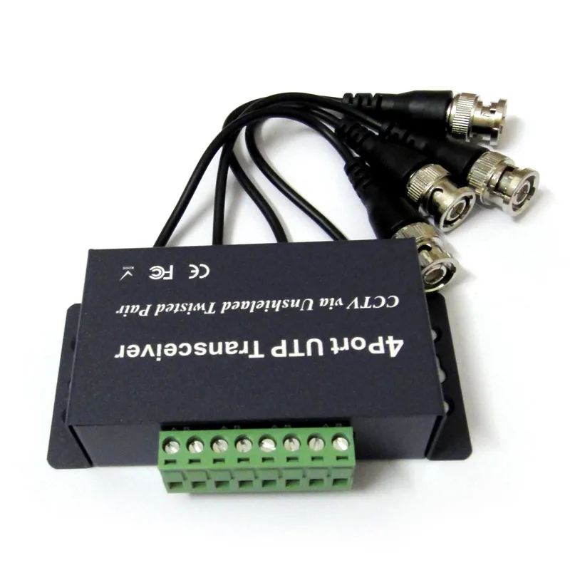 4Ch video balun BNC Male Pigtail, пассивный UTP 4-канальный трансивер CCTV RJ45 коаксиальный адаптер передачи