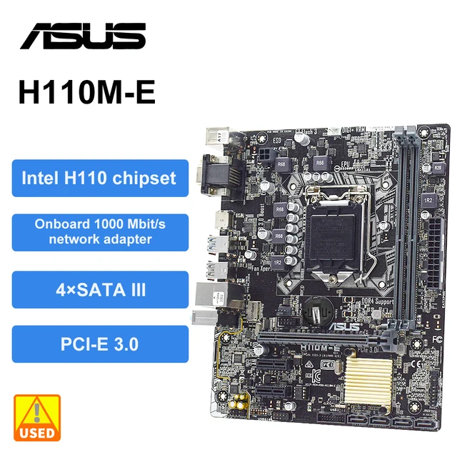 Asus H110M-E Motherboard with Core i5-7400 cpu+DDR4 8G*2 ram LGA 1151 intel H110 Motherboard kit PCI-E 3.0 USB3.0 SATA 3 4