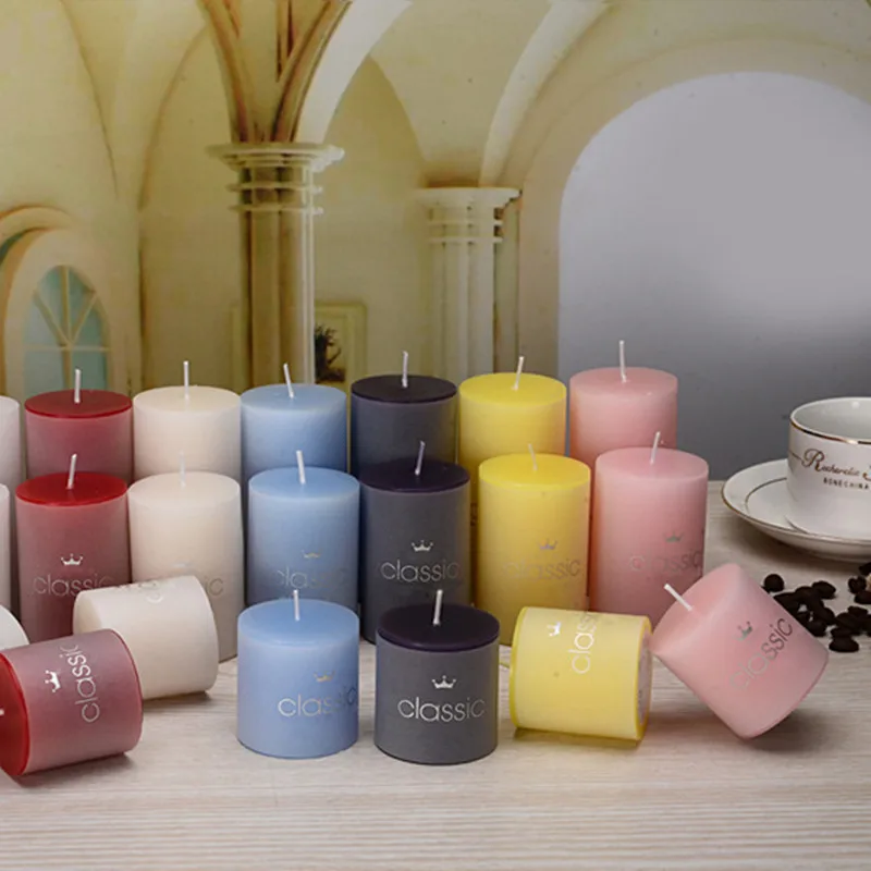 

Scented candles classic cylindrical for birthday party romantic small candle wedding western food candlestick column wax（12pcs)）