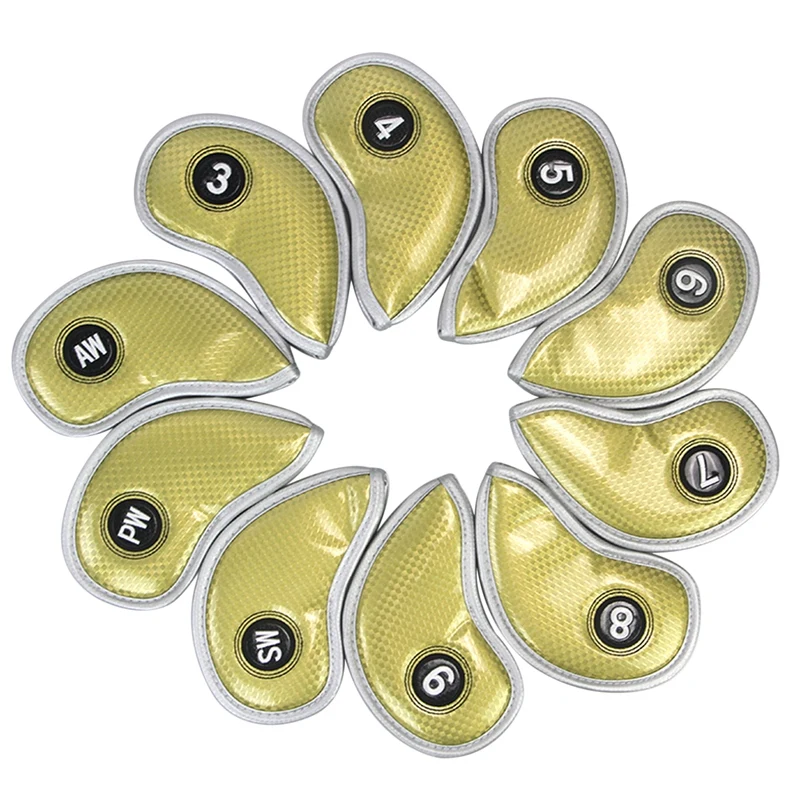 

10Pcs Golf Iron Headcover with Number Tags Club Head Cover Club Iron Putter Head Protector Golf Accessory