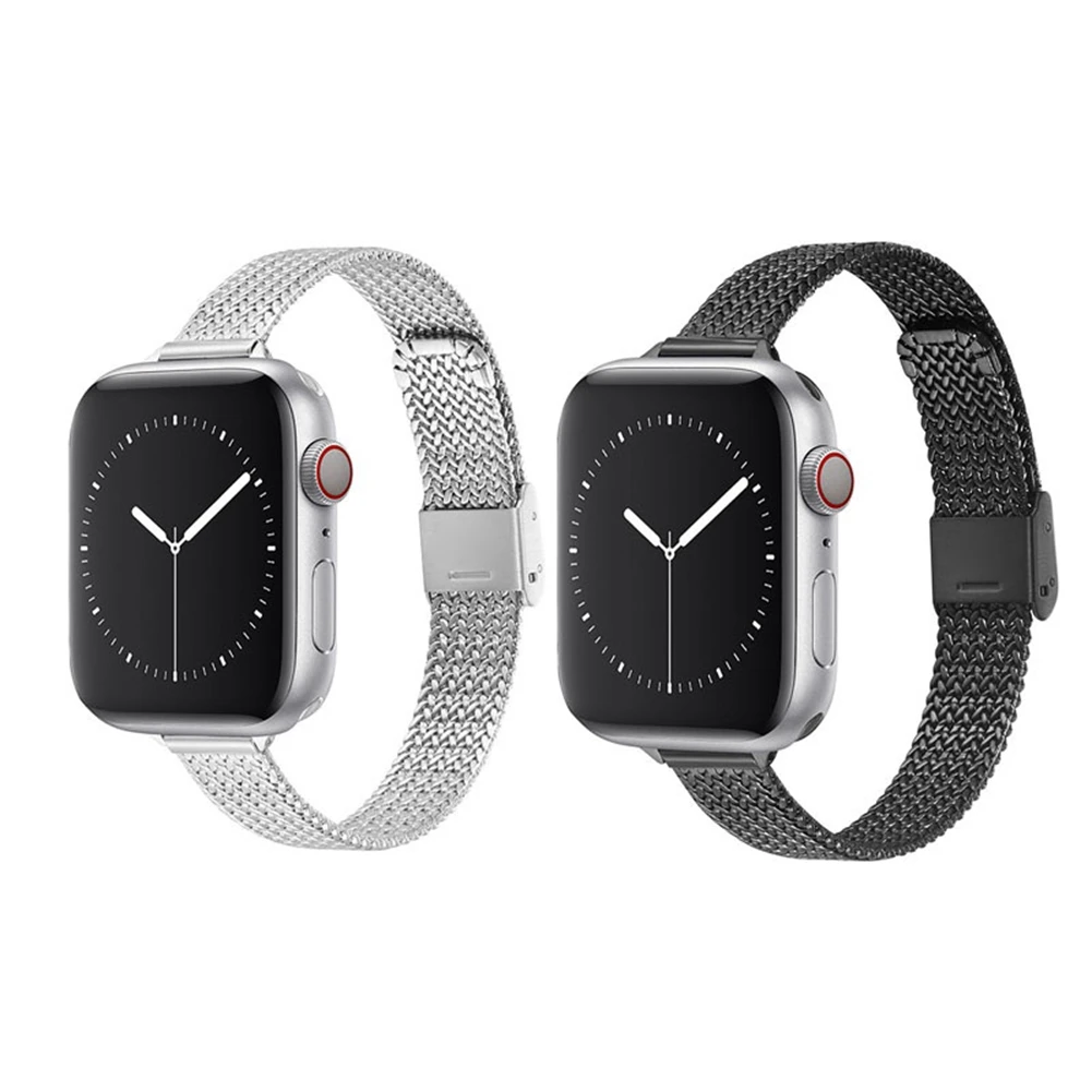 

Ремешок для мужских и женских часов, сетчатый сменный ремешок с петлей, совместим с ремешком для часов