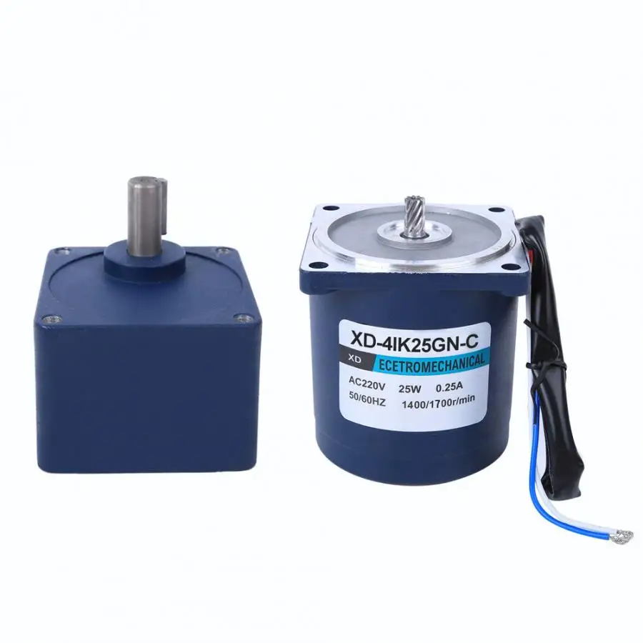 

1400/1700 r / min Gear Motor 220V AC Geared Motor Single Phase 25W + Gear Box Capacitance 50K Reduction Ratio Electric Motor