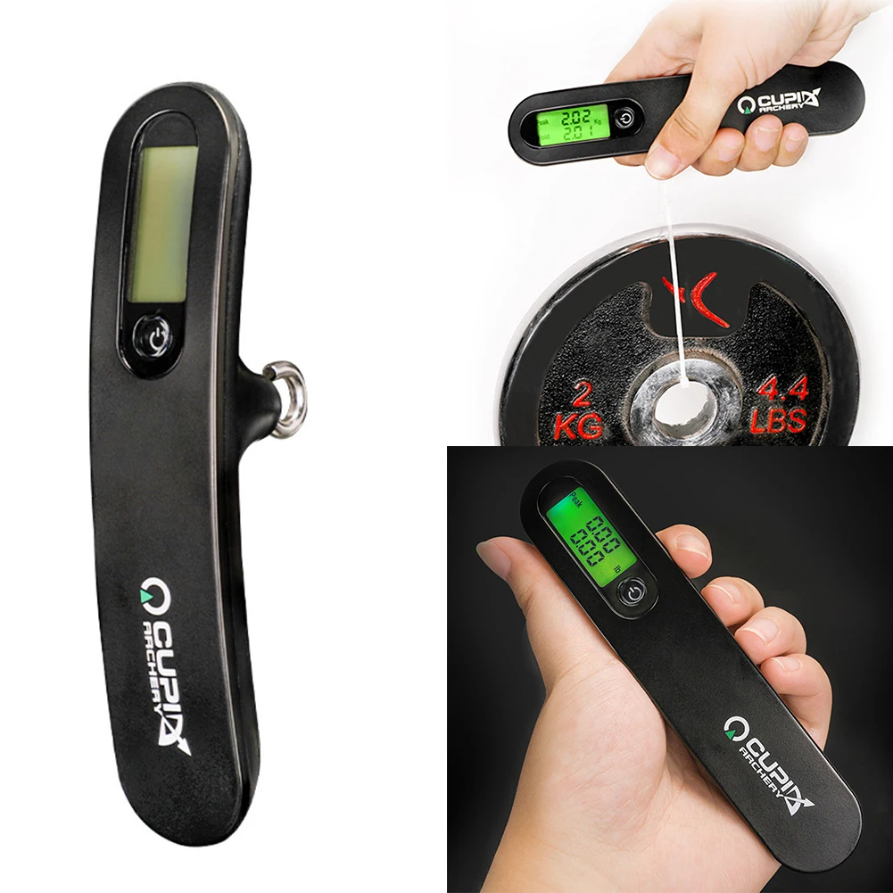 

110lbs Archery Digital Bow Scale Archery Tension Pull Scale Force Peak Instrument Tester Bowstring Draw Weight Measuring Tool