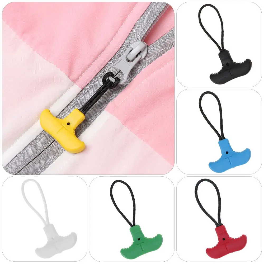

5Pcs Practical Tent Clothing Tactical Bags Pull Fixer Backpack Zipper T-shaped Zipper Puller Replacement