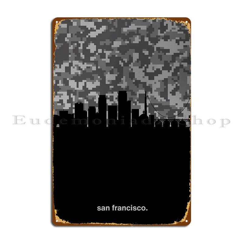 

Сан-Франциско Калифорния металлические знаки Настенная роспись Клубная стена пользовательский принт Декор жестяной знак плакат