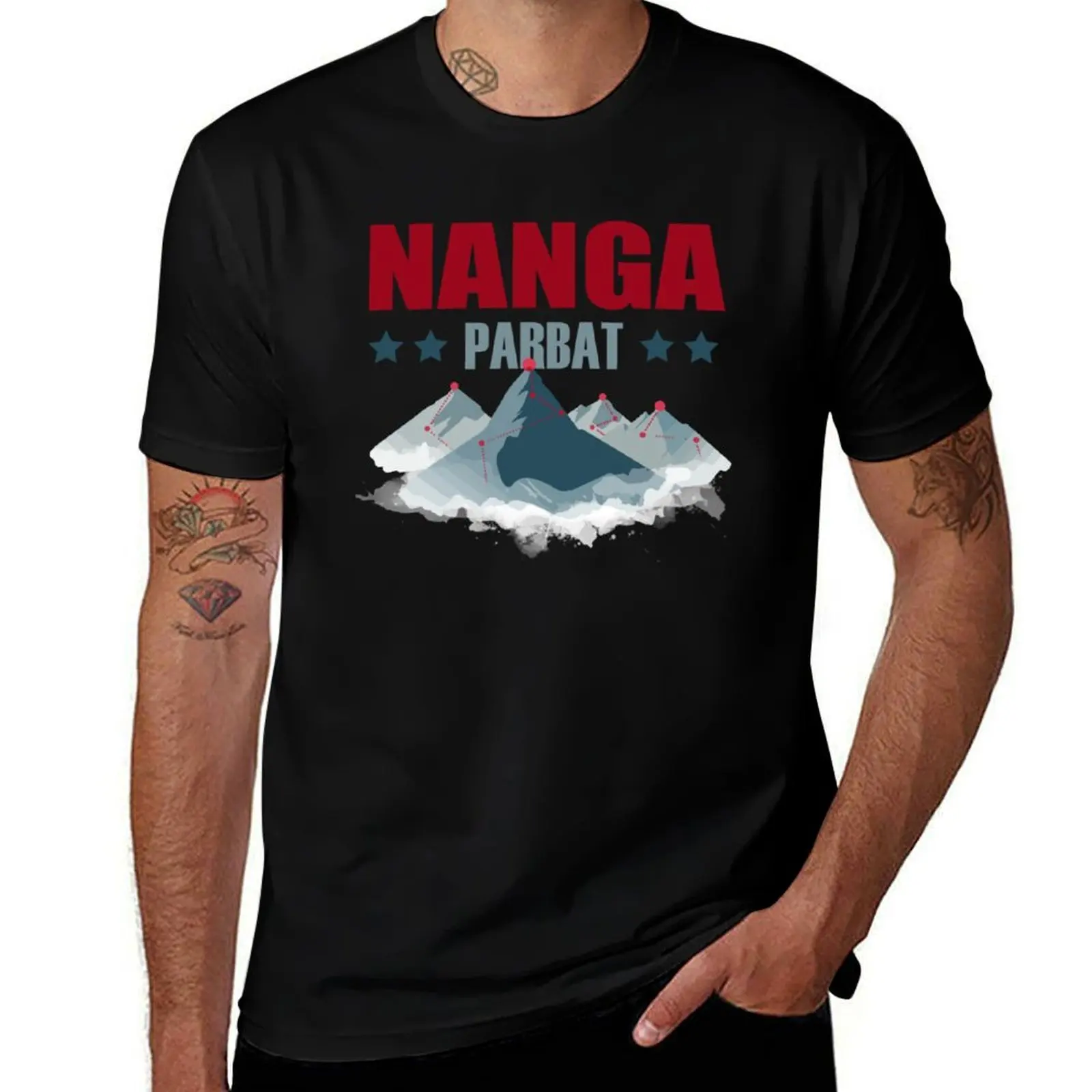 Фото Футболка Nanga Parbat, хлопковые футболки, футболка высокого качества, мужская хлопковая футболка №1