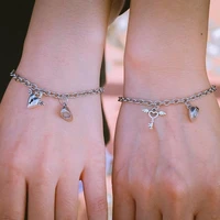 ghost heart couple magnetic matching bracelets for lovers rubber band rope chains charm bracelet jewelry girlfriend bff gifts