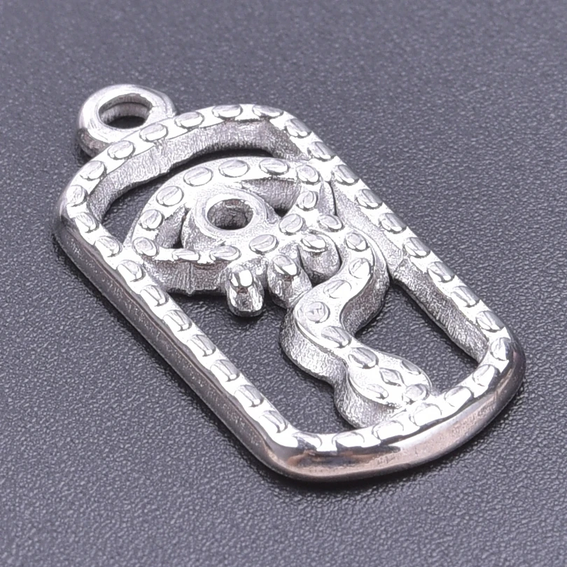 3pcs/Lot Evil Eyes Rectangle Charms Hollowed Out Pendant For Women, Stainless Steel Necklaces Accessories DIY Handcraft Jewelry