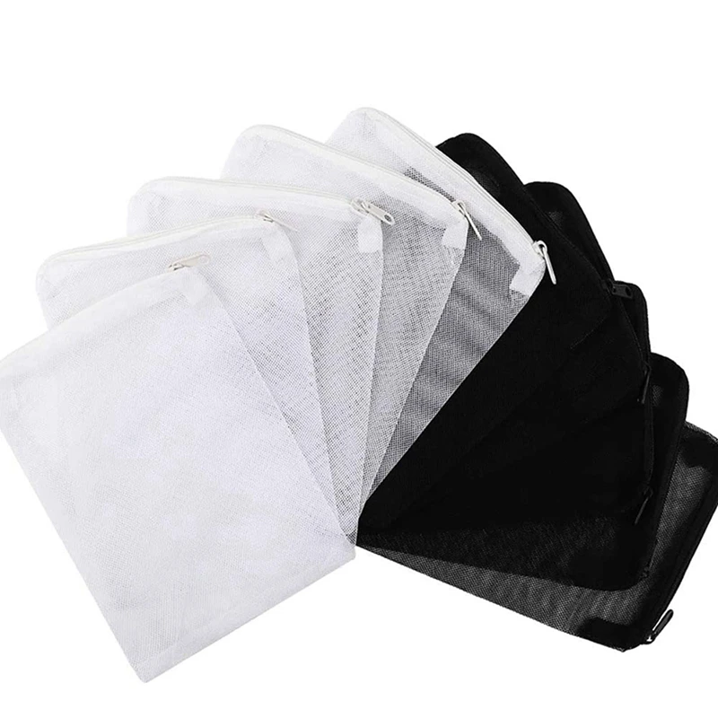 

160 Pieces Aquarium Filter Bags Media Mesh Filter Bags With Zipper For Charcoal Pelletized Remove, White And Black