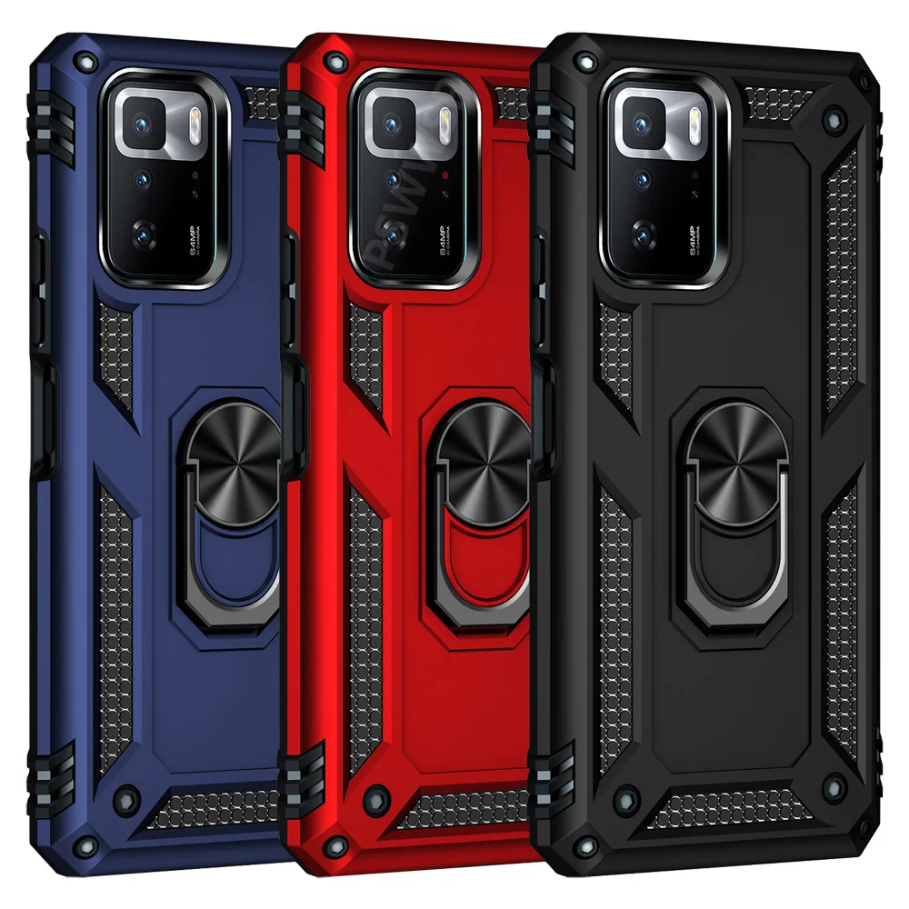 

Shockproof Armor Metal Ring Case For Xiaomi Redmi Note 11 10 Prime 9 Pro Max 11S 11T 10T 9T 10C 9S 10S 5G 9A 9C 8 8T Lite Cover