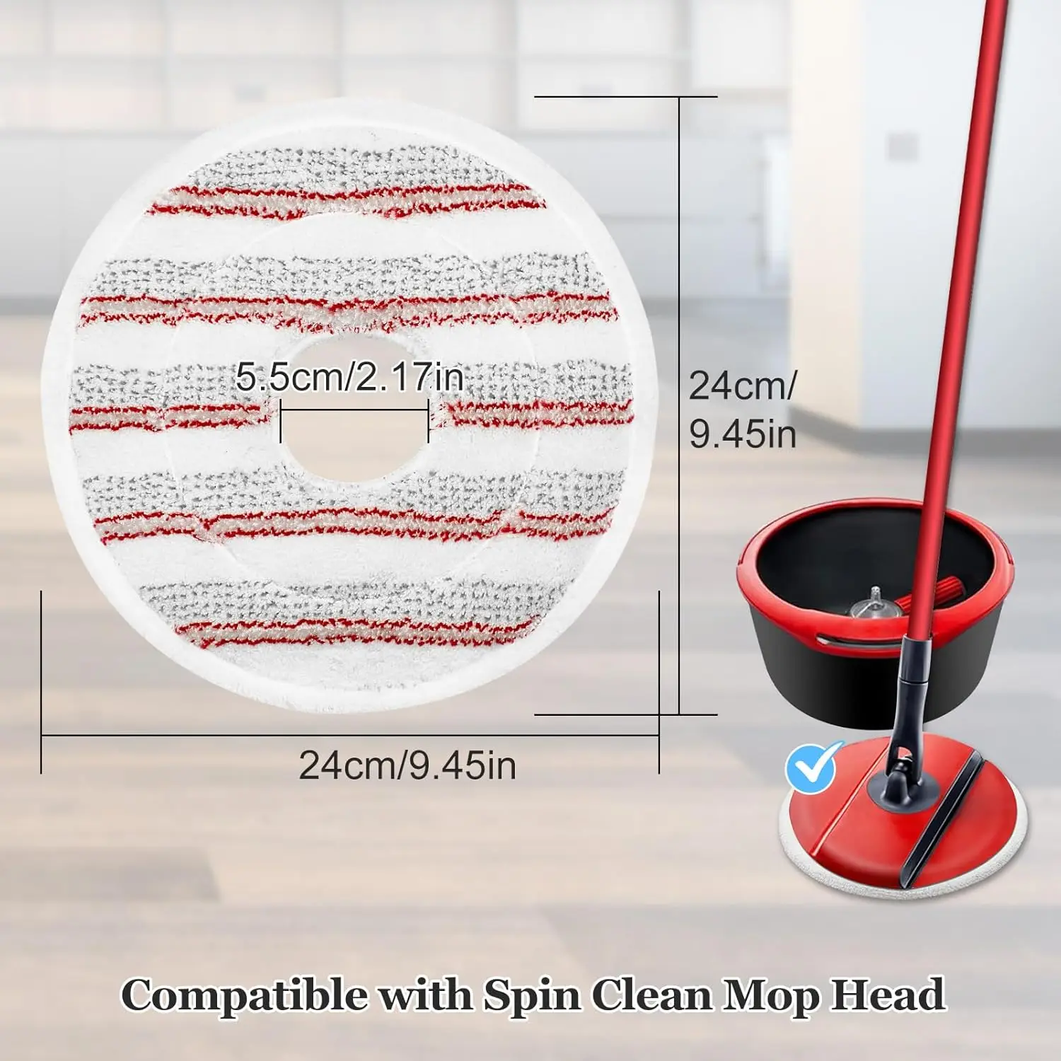 Фото Сменные подушечки для швабры Vileda Clean Spin, сменные насадки для швабры, моющаяся сменная насадка из микрофибры для чистки пола №2