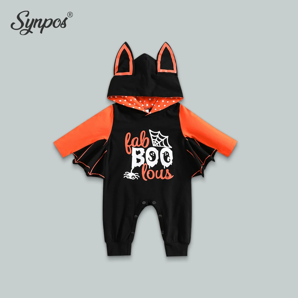 

Комбинезоны Synpos Baby Boys для косплея 1 год мой первый наряд на Хэллоуин Детская Летучая мышь с капюшоном 0-12 месяцев