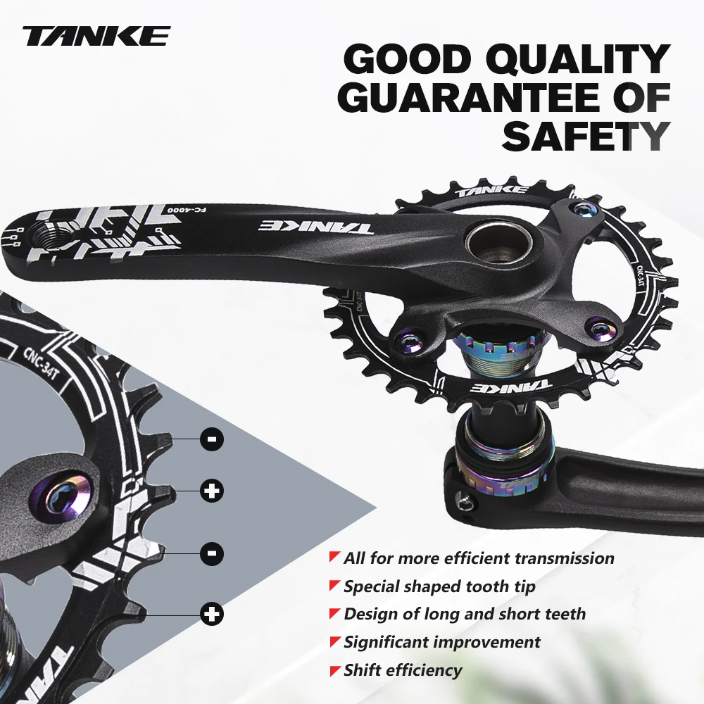 

Полая интегрированная Звездочка для горного велосипеда TANKE 32t 34 36t 104bcd, Звездочка для горного велосипеда 170 мм, пластина шестерни Bb68, детали д...