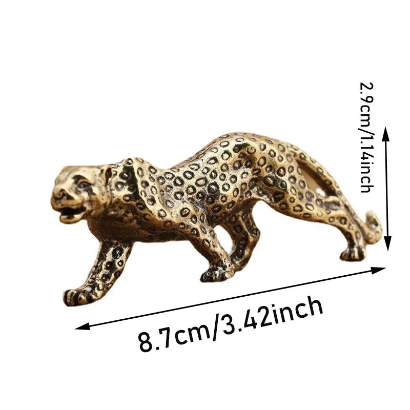 

Ретро латунная фигурка леопарда с деньгами, офисный декор для рабочего стола, античная медь, карманная игра, коллекционная игра