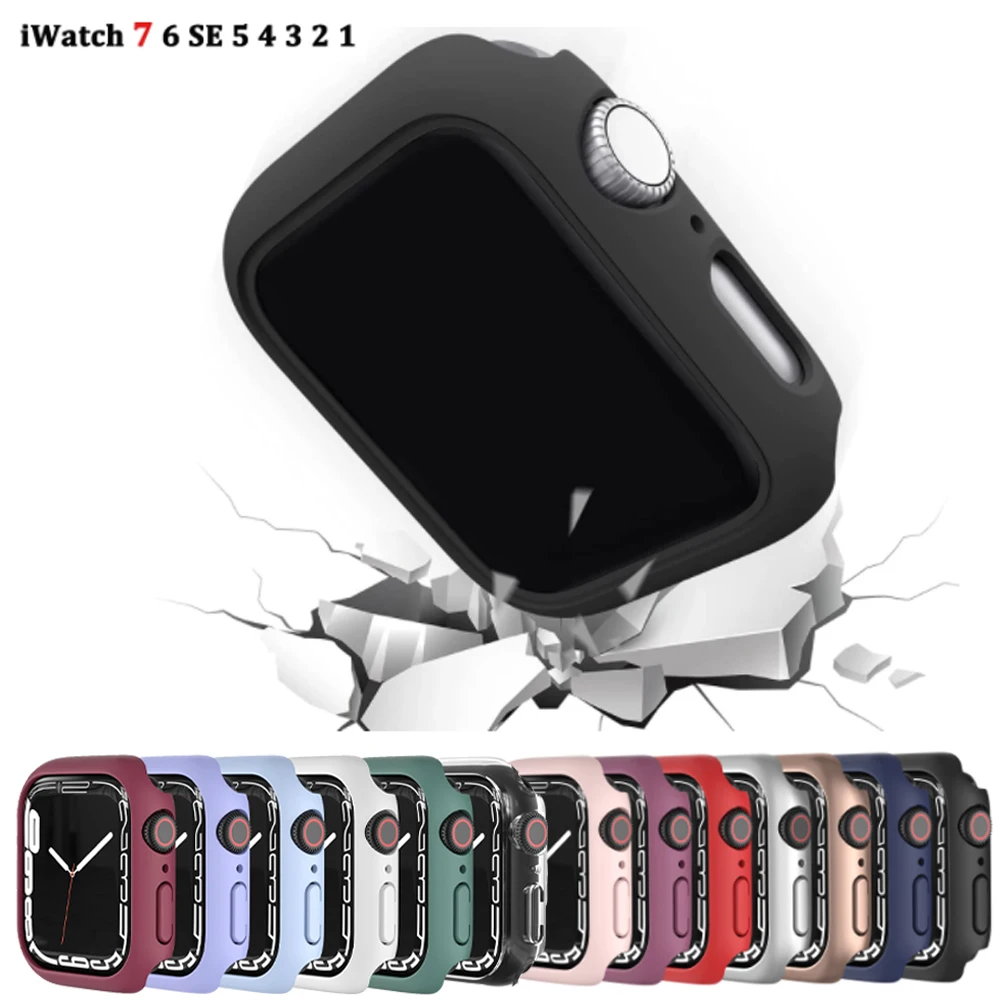 

Cover For Apple Watch Case 6 se 5 4 3 40mm 44mm 42mm 38mm 44 mm Accessories PC Protector bumper iWatch series 7 41mm 45mm Case
