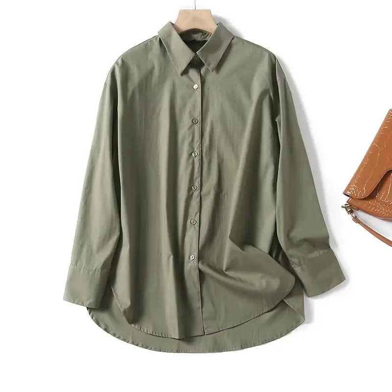 

Women's 2023 Fashion New French Minimalist Temperament Comfortable Loose Long Shirt Retro Long Sleeve Button Chic Top