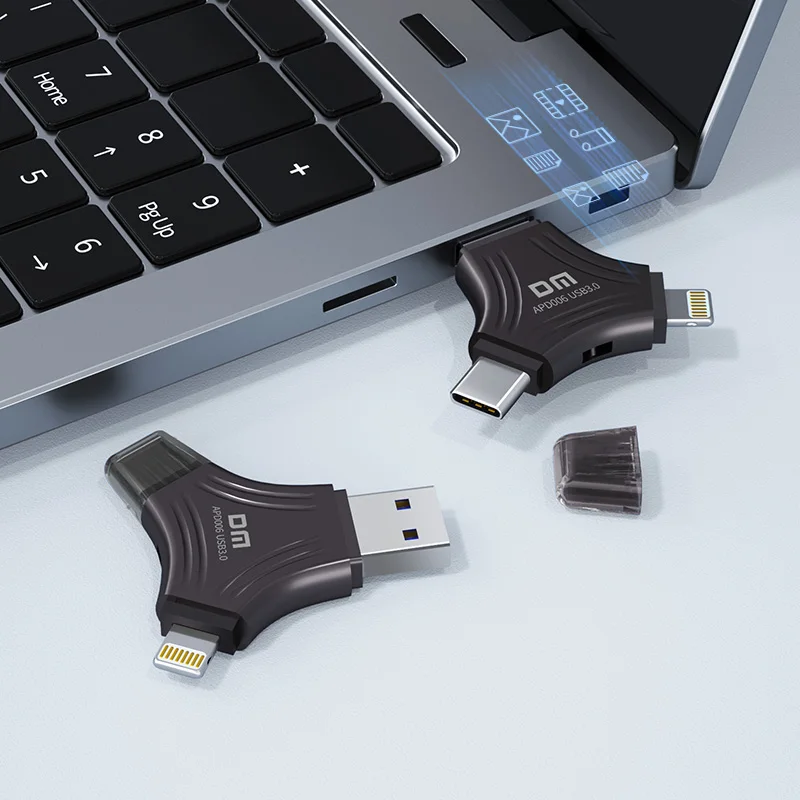 USB-флеш-накопитель DM 3 в 1 для iPhone и смартфона типа C Mac APD006