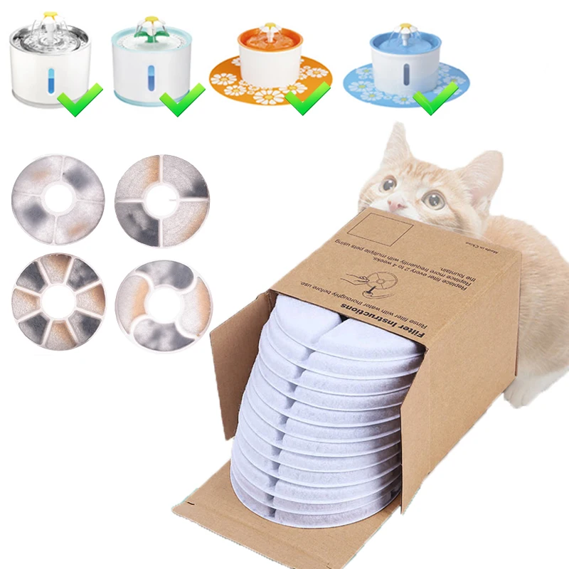 

Pet Replacement Activated Carbon Filter Water Dispenser Cat Water Fountain filter Dog Feeder Ion Resin Cotton Filter Cat Drinker