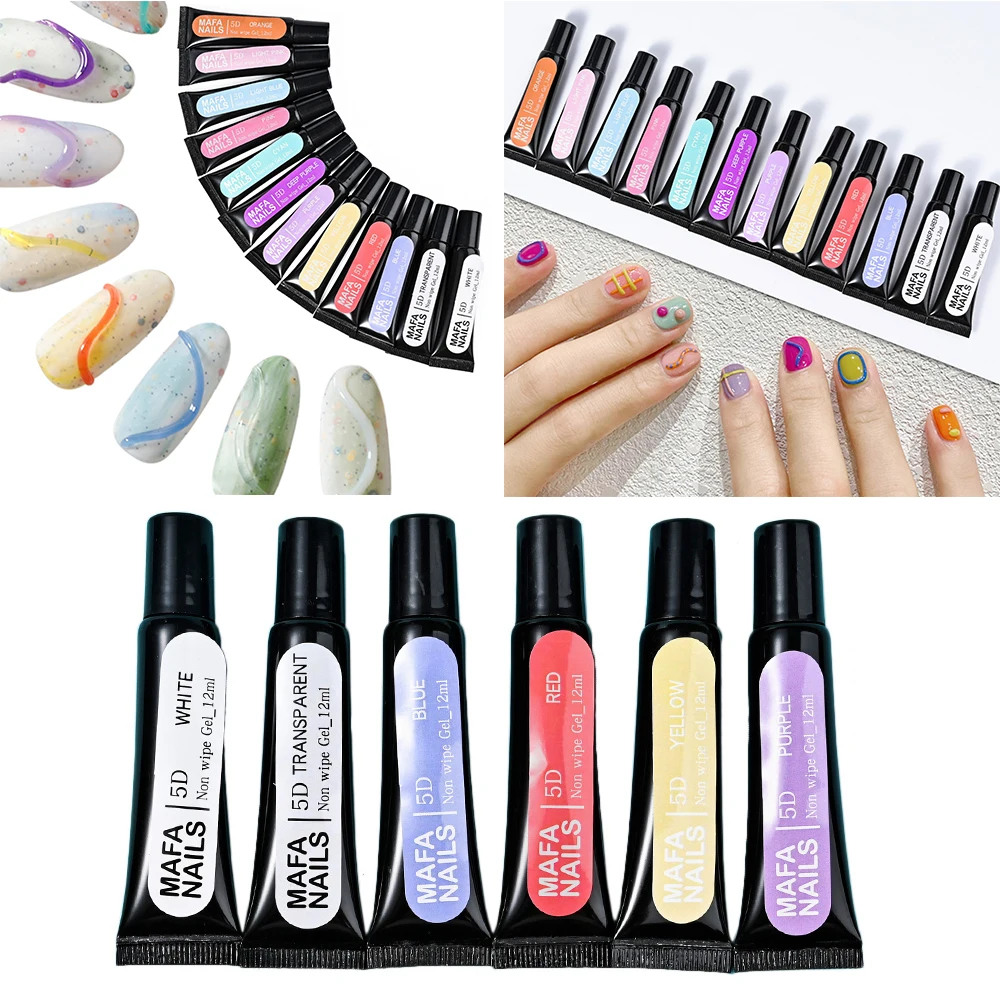 

5D Pudding Liner Gel Phototherapy Glue Korean style 5D Solid Gel Candy Macaron Translucent 12 Color DIY Gel Nail Art Supplies