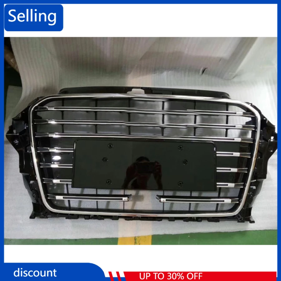 

Черная решетка для пианино-бампера, решетка для переднего бампера, решетка для переднего и центрального бампера с отверстием ACC для Audi A3/S3 2014-2016 fas