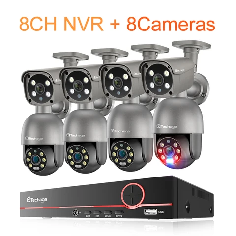 Камера видеонаблюдения Techage, 8 каналов, 5 Мп, с функцией ночного видения