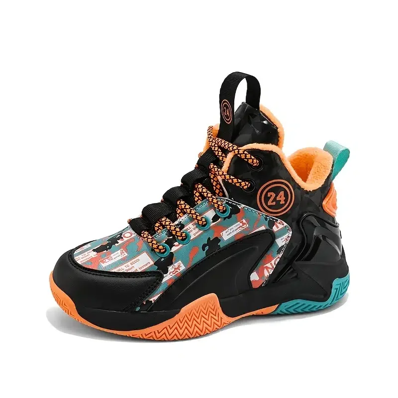 Boys New Wear-resistant Basketball Shoes Non-slip Shock-absorbing And Breathable Suitable For Outdoor Sports