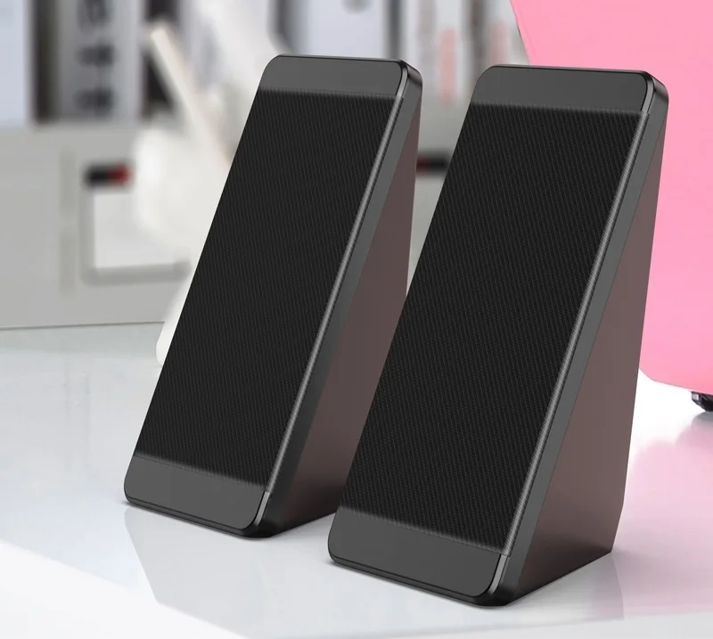 

USB Wired Computer Speakers 2 Pieces PC Elevation Angle Horns For Laptop Desktop Bookshelf Speakers Powerful Audio Amplifier