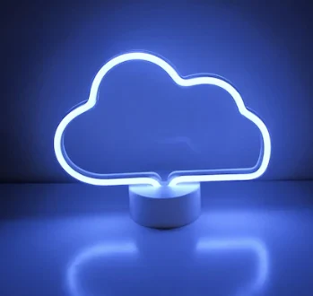 Neon Luminous Cloud Table Night Lamp USB + Battery