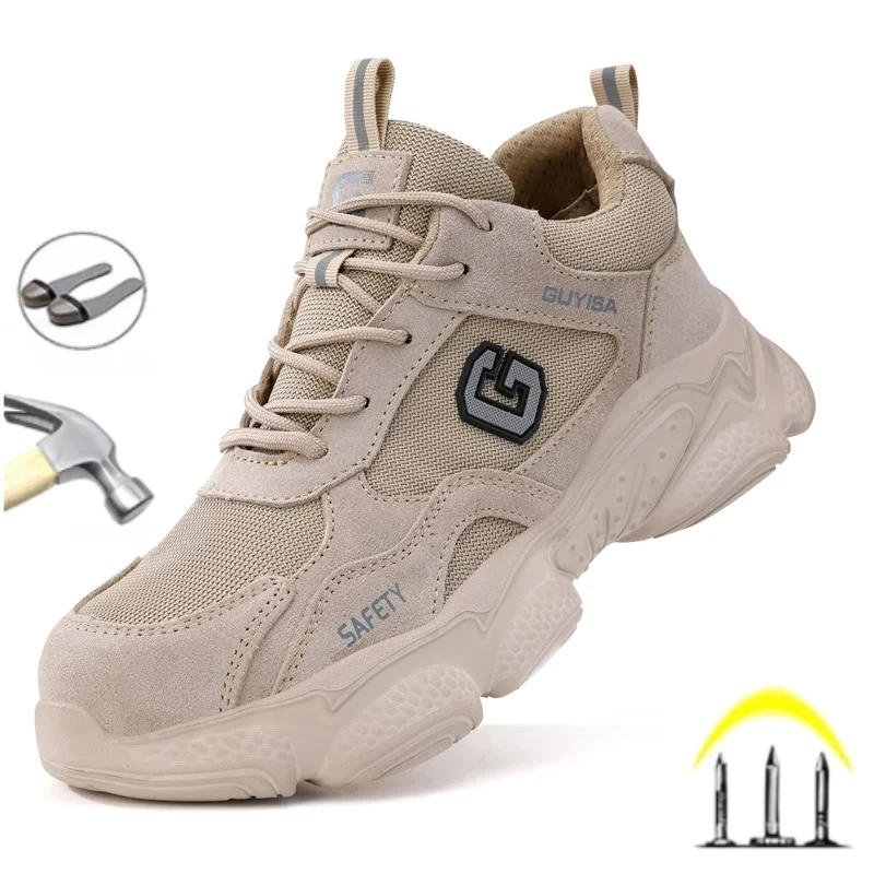 Новинка 2024 мужские защитные ботинки рабочая обувь со стальным носком уличные