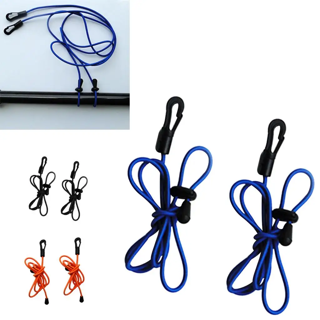 

2 pieces 1.2m kayak paddle bungee fishing rods rod lanyard cord