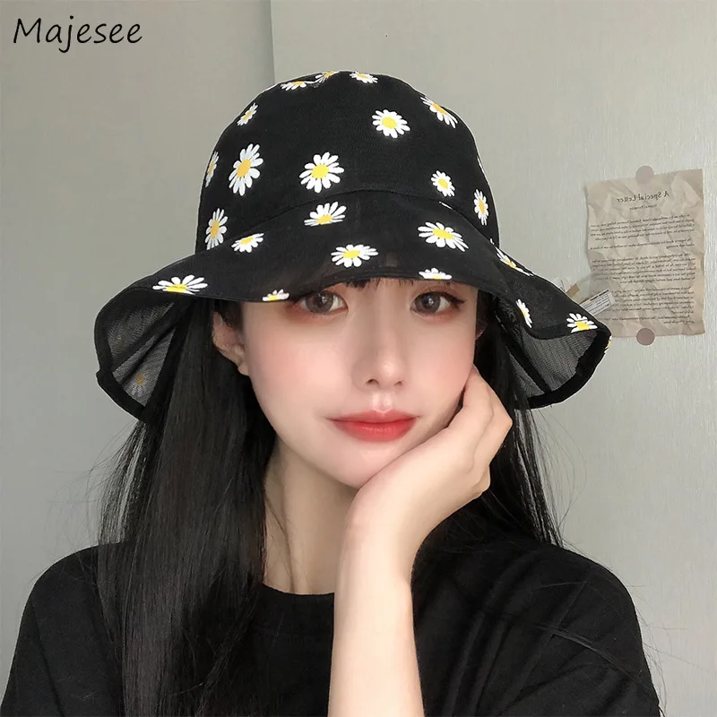 

Bucket Hats Women Casual Outdoor Summer Popular Holiday Caps Sun-protection Breathable Young Ladies New All-match Elegant Ins