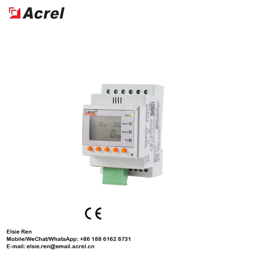 

Acrel ASJ10L-LD1A Earth Leakage Relay/ Residual Current Relay/ Leakage Fault Protective Relay LCD Display