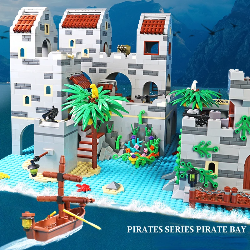 MOC Military Pirates Series Bricks Blocks Set Pirate Bay Building Blocks Toys for Boys Children Adult Gifts DIY Toy Compatible