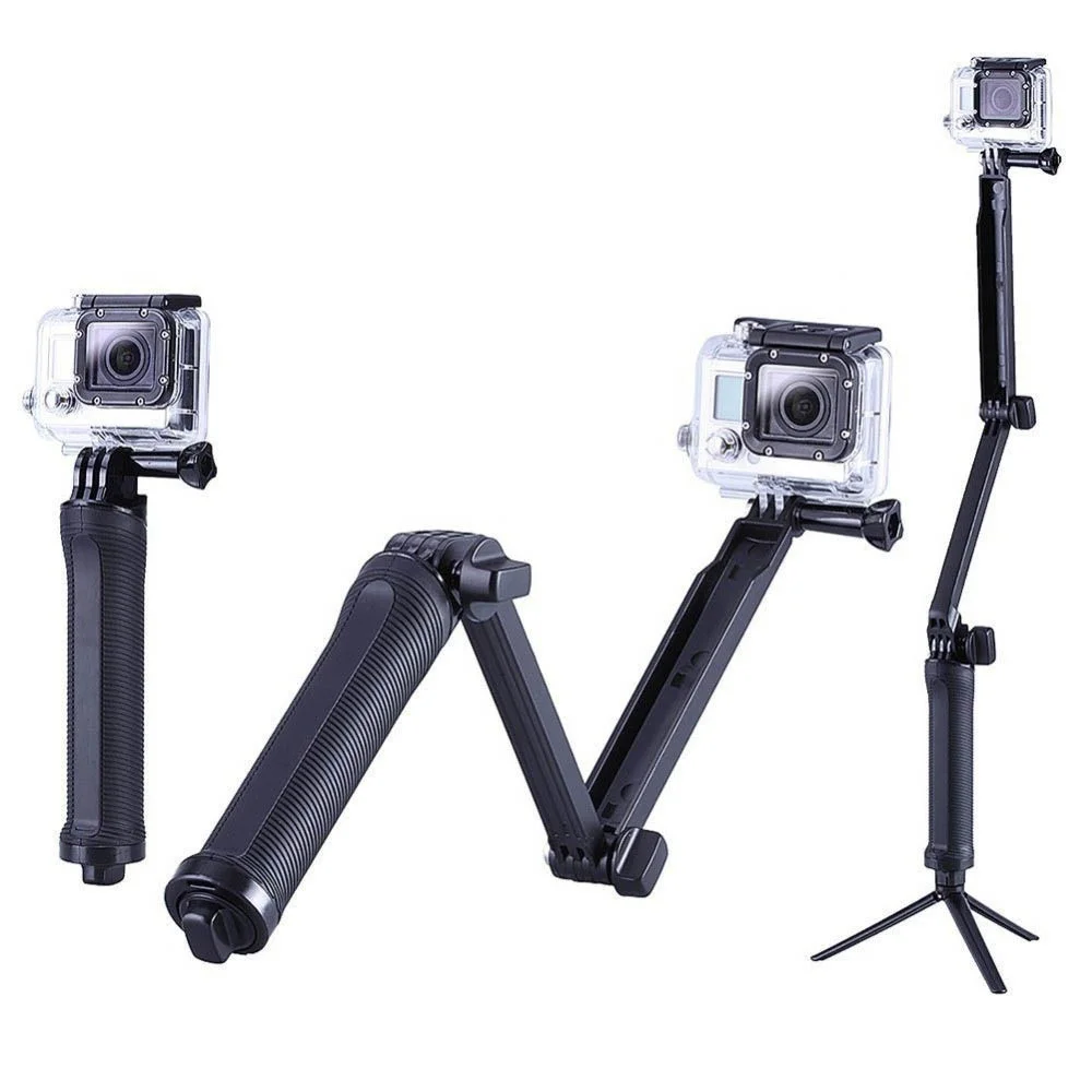 

Foldable 3 Way Grip Waterproof Monopod Selfie Stick For Gopro Hero 9 8 7 5 6 4 10 SJ/Xiaomi Yi Action Camera Tripod Accessories