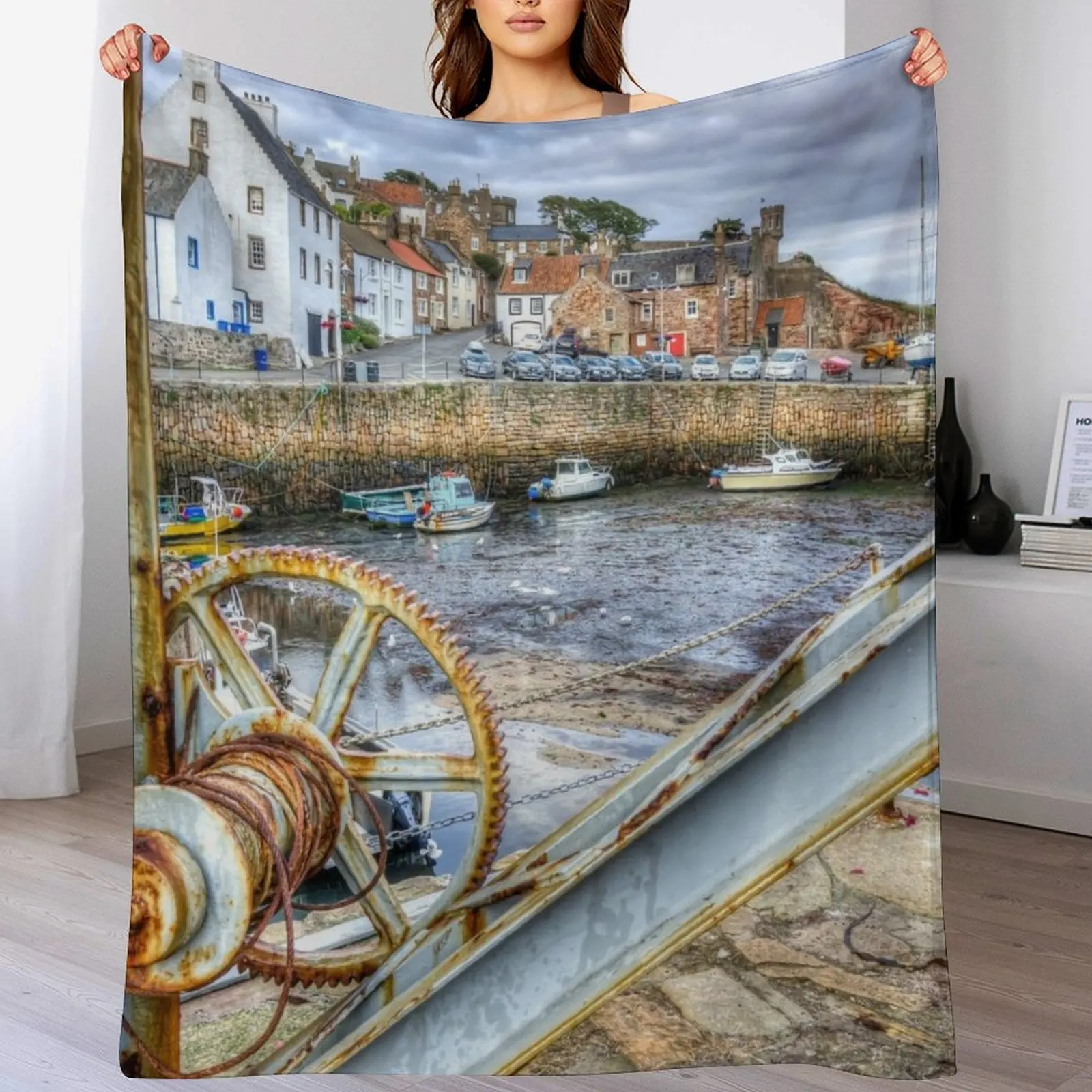 Одеяло Crail Harbour In The East Neuk Of Fife шотландское одеяло термобелье на Хэллоуин мягкие