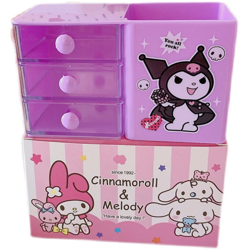 Sanrioed My Melody Cinnamoroll Kuromi аниме коробка для хранения Kawaii держатель ручек ящик