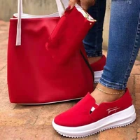 casual tennis shoes women sneakers platform shoes solid color slip on thick soled canvas shoes female increase vulcanize shoes