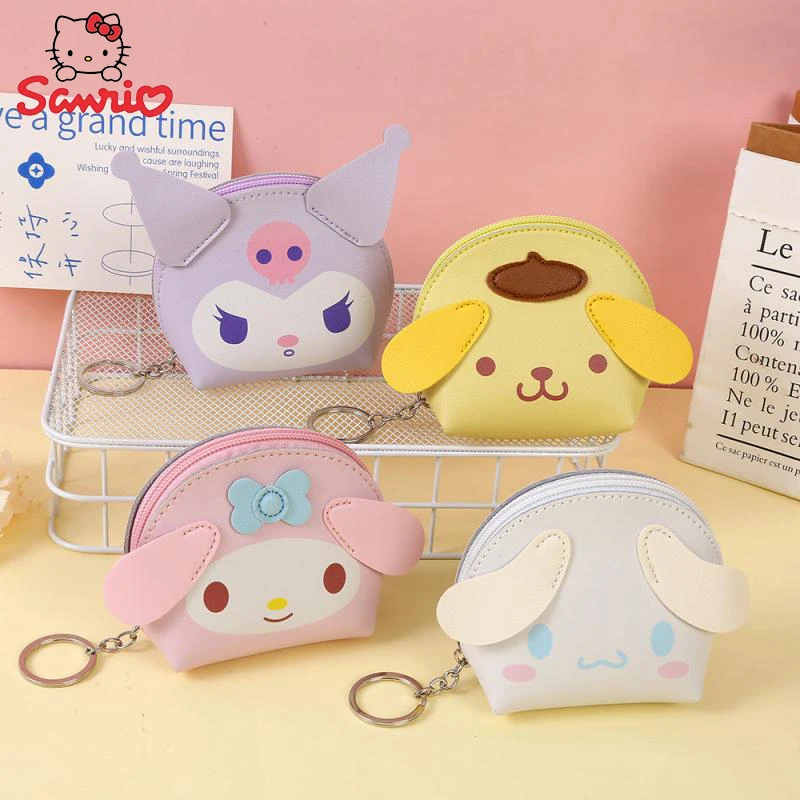 

Sanrio Kawaii Kuromi Cinnamoroll Melody Coin Wallet Disney Lotso Stellalou Wallet Pu Cartoon Cute Mini Coin Bag for Girl Kids