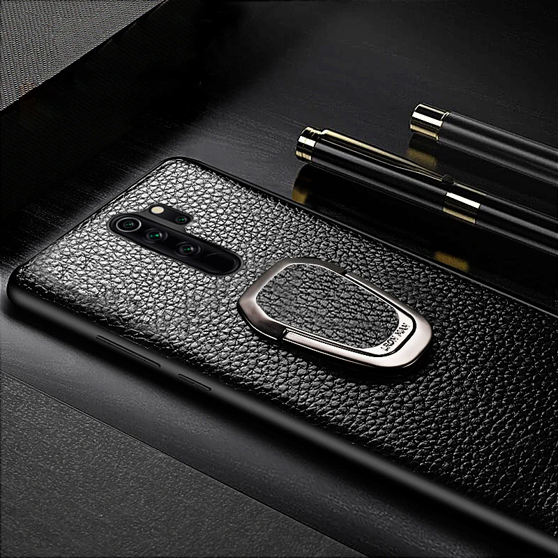 Чехол для телефона Xiaomi Mi 10 9 Se 9T 8 A3 A2 Lite POCO X2 F1 Max 3 текстура личи с кронштейном Redmi Note