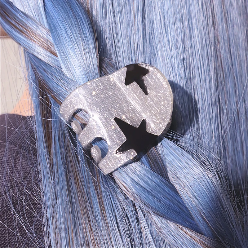 Acetate Ponytail Hair Claw White Plush Bangs Clips For Women Girls