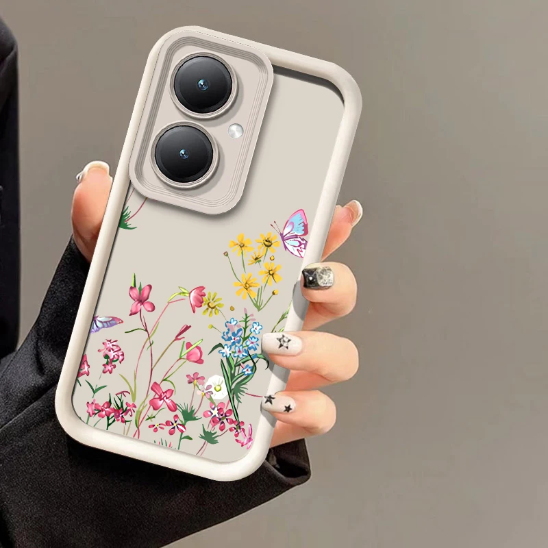 Винтажный чехол с цветами для Vivo Y36 Y72 Y67 Y55 Y53S Y51A Y51 Y50 Y35M Y35 Мягкий силиконовый