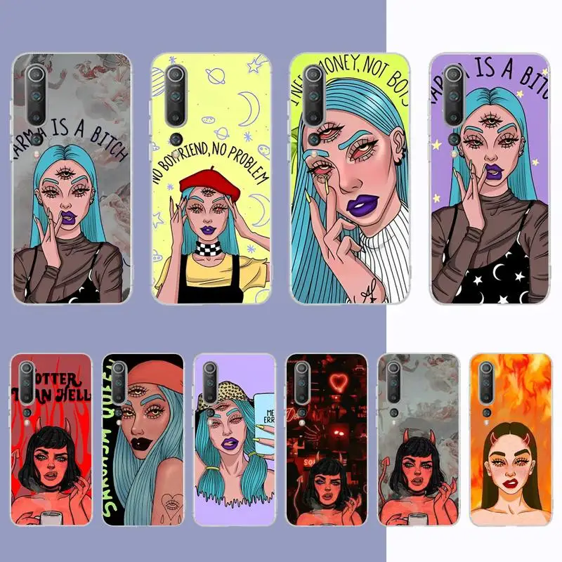 

Fashion Devil Girl Phone Case for Samsung S21 A10 for Redmi Note 7 9 for Huawei P30Pro Honor 8X 10i cover