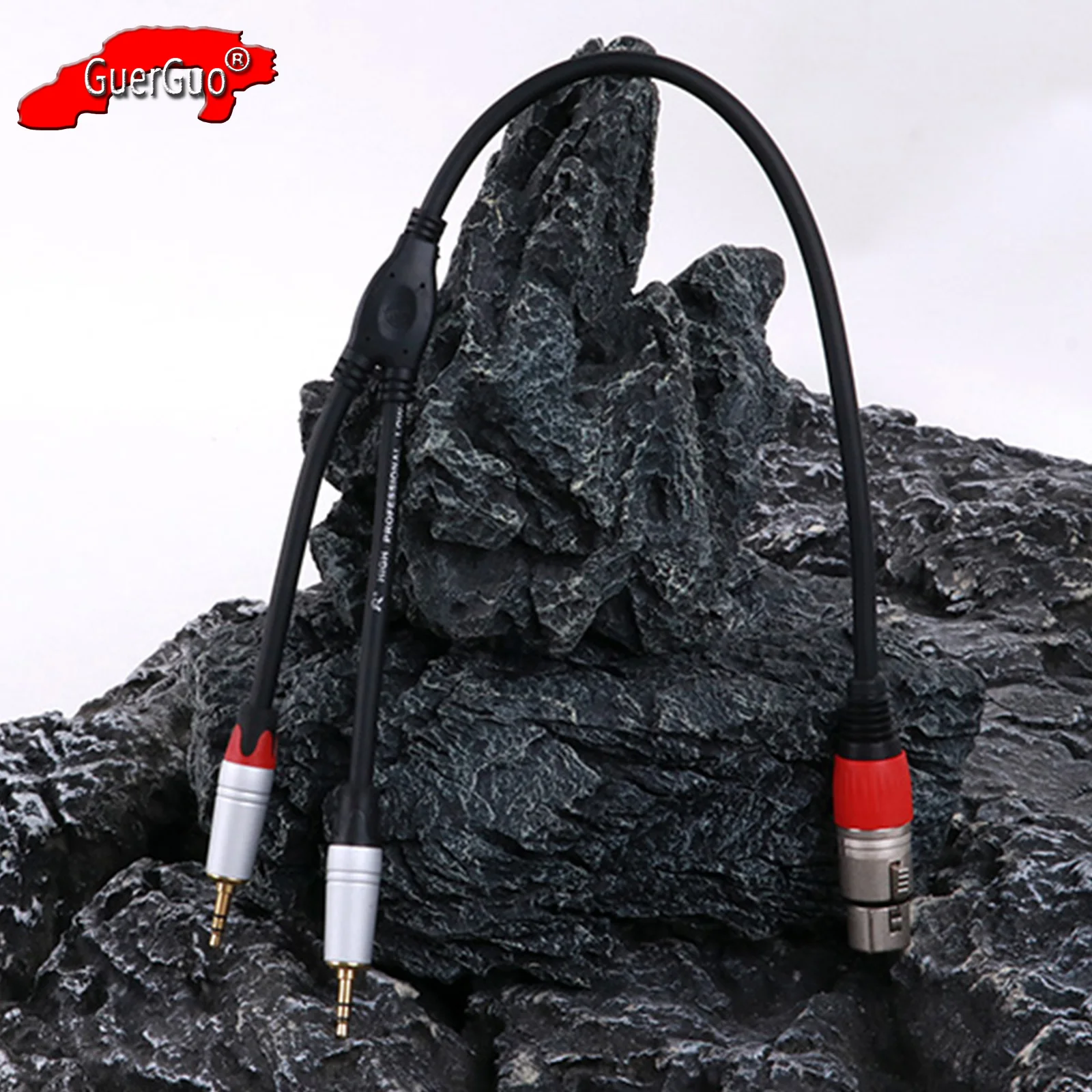 Фото Двойной Y-образный разветвитель 3,5 мм к XLR мама, 3-контактный XLR мама к 2 TRS стерео разъем Aux соединение Аудио Микрофон разрыв патч-корд №1